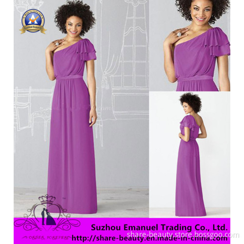 Free Shipping Bridesmaid Dresses One Shoulder Backless Ruffle a Line Simple Elegant 2014 Design